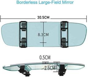 img 2 attached to 🔍 Enhanced Rear View Mirror: Wide Angle 12" Convex Panoramic Mirror, Anti Glare, Clip-on for Cars, SUVs, Trucks - Efficiently Reduces Blind Spots