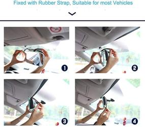 img 1 attached to 🔍 Enhanced Rear View Mirror: Wide Angle 12" Convex Panoramic Mirror, Anti Glare, Clip-on for Cars, SUVs, Trucks - Efficiently Reduces Blind Spots