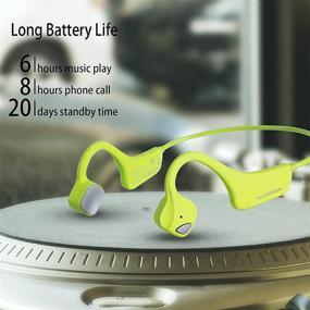 img 2 attached to 🎧 YouthWhisper Bone Conduction Headphones Bluetooth - Wireless Open-Ear Headset: Lightweight, Sweat-Proof, & Green