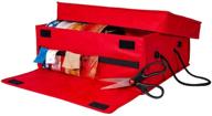 organize ribbons with ease: [ribbons storage box] - holds various sizes, includes dispenser and gift wrap accessories pouch (red) logo