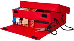 img 4 attached to Organize Ribbons with Ease: [Ribbons Storage Box] - Holds Various Sizes, Includes Dispenser and Gift Wrap Accessories Pouch (Red)