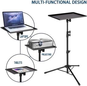 img 2 attached to 🔦 Стойка для проектора ноутбука AkTop Pro на треноге - универсальный регулируемый половой держатель, высотой 23-63 дюйма, складная стойка для оборудования DJ для сцены или студии - включает портативную сумку для путешествий.