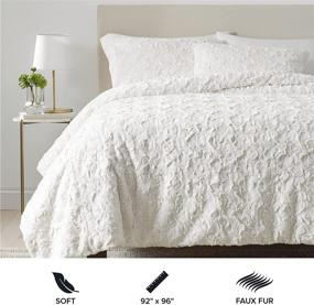 img 1 attached to UGG Adalee Comforter Set - Plush Faux Fur Bedding, Natural, Full/Queen - Exceptional Comfort and Softness