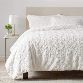 img 4 attached to UGG Adalee Comforter Set - Plush Faux Fur Bedding, Natural, Full/Queen - Exceptional Comfort and Softness
