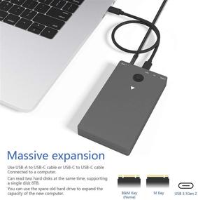 img 2 attached to 💻 KETAKY USB 3.1 Gen2 10Gbps Dual-Bay NVME Docking Station: Efficient M2 SSD Key M Support with Offline Clone & Auto Sleep Function