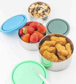 img 1 attached to 🍱 Timiuu Stainless Steel Lunch Box Set - Leak-proof, Reusable Food Storage Containers for Kids and Adults - Eco-Friendly and BPA Free - Set of 3 Containers in 5oz, 8oz, and 16oz Sizes