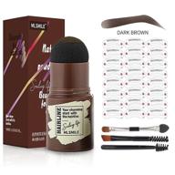 👁️ dark brown waterproof eyebrow stamp stencil kit - one step eyebrow shaping and stamping kit with 24 stencils & 3 brushes for perfect, long-lasting brows logo