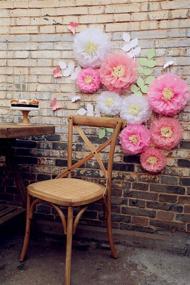 img 3 attached to 🌸 Бумажные салфетки Fonder Mols с цветами хризантем: элегантные украшения для свадьбы, вечеринки для младенцев, детской комнаты и других мероприятий - набор из 21 шт., бело-розовые