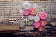 🌸 бумажные салфетки fonder mols с цветами хризантем: элегантные украшения для свадьбы, вечеринки для младенцев, детской комнаты и других мероприятий - набор из 21 шт., бело-розовые логотип