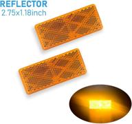welnent 2 pcs e-mark dot rectangular stick-on reflector waterproof self-adhesive conspicuity safety caution for truck trailer pickup mailbox rvs and buses (amber) logo