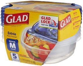img 1 attached to Gladware 25 Ounce Square Plastic Containers: Durable & Convenient 5-Pack with Lids