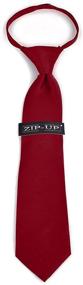 img 4 attached to 👔 Boys' Poly Solid Satin Zipper Necktie Accessory - Stylish and Convenient