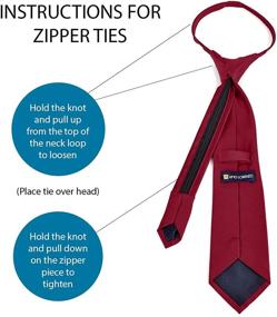 img 3 attached to 👔 Boys' Poly Solid Satin Zipper Necktie Accessory - Stylish and Convenient