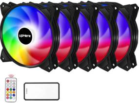 img 4 attached to upHere PF1206-5: 5-Pack 120mm Intelligent RGB Fans with Silent Control, Controller, and Remote