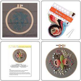 img 2 attached to Complete Embroidery Starter Kit with Color Pattern, Cross Stitch Kit Including Embroidery Cloth, Hoop, Color Threads, and Tools Set – Floral Garland Design
