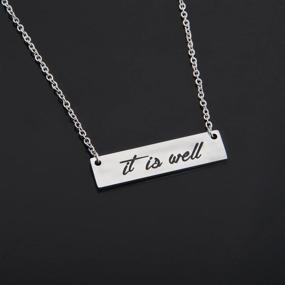 img 1 attached to 🕊️ ENSIANTH 'It is Well with My Soul' Necklace: Faith-Inspired Bar Jewelry Gift for Her