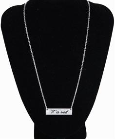 img 2 attached to 🕊️ ENSIANTH 'It is Well with My Soul' Necklace: Faith-Inspired Bar Jewelry Gift for Her