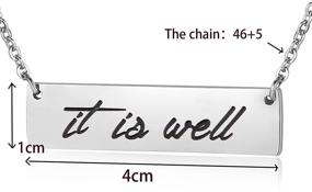 img 3 attached to 🕊️ ENSIANTH 'It is Well with My Soul' Necklace: Faith-Inspired Bar Jewelry Gift for Her