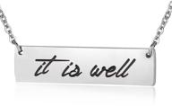 🕊️ ensianth 'it is well with my soul' necklace: faith-inspired bar jewelry gift for her logo