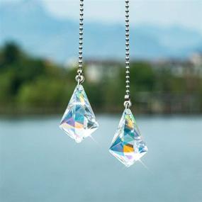 img 3 attached to 🔮 Set of 2 Crystal AB Coating Ceiling Fan Pull Chain Extender Prisms - Ideal for Enhancing Décor and Gifting