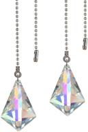 🔮 set of 2 crystal ab coating ceiling fan pull chain extender prisms - ideal for enhancing décor and gifting logo