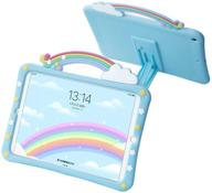 🌈 premium rainbow bridge case for 9.7inch ipad 5th/6th gen 2017/2018, shockproof silicone back cover with built-in bracket, food-grade silica gel, ideal for children logo