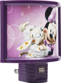 img 2 attached to Minnie Mouse Automatic LED Children’s Night Light with Bella from Mickey Mouse Clubhouse: Wraparound Shade, Light Sensing, Energy Efficient, Plug-In, and Soft Pink Glow