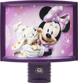 img 3 attached to Minnie Mouse Automatic LED Children’s Night Light with Bella from Mickey Mouse Clubhouse: Wraparound Shade, Light Sensing, Energy Efficient, Plug-In, and Soft Pink Glow