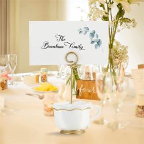 img 1 attached to 🌸 Clever Signs Place Cards - Wedding/Party Seating, Table Place Cards, Easy Fold, Flower Design - 100 Pack, 2x3.5 Inches