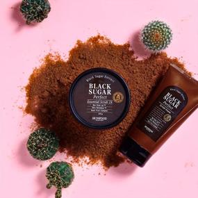 img 3 attached to 🧖 SKINFOOD Black Sugar Perfect Scrub Foam 180g - Detoxifying Pore Scrub & Exfoliating Facial Foam Cleanser | Removes Dead Skin Cells | Men & Women (6.35 oz)