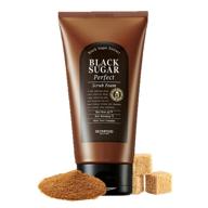 🧖 skinfood black sugar perfect scrub foam 180g - detoxifying pore scrub & exfoliating facial foam cleanser | removes dead skin cells | men & women (6.35 oz) logo