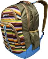 school hiking backpack laptop pockets logo