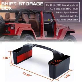 img 3 attached to 🚙 Внутренние аксессуары для хранения в Jeep Wrangler & Gladiator: органайзер для бокового кармана Dualeco Console, ручки для захвата, коробка для хранения переключателя передач - совместимы с 2018-2021 Jeep Wrangler JL JLU & Gladiator JT Truck.