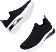 👟 qingtsy women's slip-on sock sneakers: stylish comfy nursing work shoes with air cushion & mesh for walking, running, and jogging logo