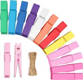 img 4 attached to 🌈 Colorful ANGMLN Mini Wooden Clothespins: 120 Pieces for Crafts, Photos & Decorative Projects