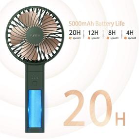 img 1 attached to 🌬️ Funme 5000mAh Handheld Fan: Portable Cooling for Outdoor Travel & Disney - USB Desk Fan with 4 Speed Settings (Green)