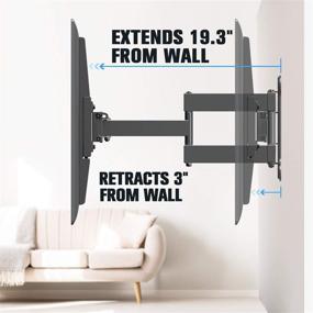 img 2 attached to 📺 Enhance Your TV Viewing Experience with Mounting Dream Full Motion TV Mount: Fits 26-55 Inch TVs, Includes Socket Wrench & HDMI Cables, Supports VESA 400x400mm and 60lbs, MD2377-KT
