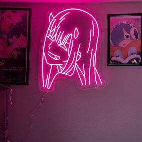 img 3 attached to 🌟 FARNEW Anime Zero Two Visual Neon Sign Light Art Wall Lights for Home Bar Club Decorations and Gifts