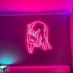 img 1 attached to 🌟 FARNEW Anime Zero Two Visual Neon Sign Light Art Wall Lights for Home Bar Club Decorations and Gifts