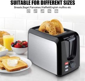 img 2 attached to 🍞 2-Slice Stainless Steel Toaster with Removable Crumb Tray - Wide Slot Toaster - Best Rated Prime - 7 Bread Shade Settings - Bagel, Defrost, Cancel Function