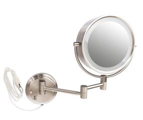 img 1 attached to 💡 Conair Wall Mounted Lighted Makeup Mirror - Round Shape (1x/8x Magnification, Brushed Nickel Finish)