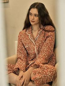img 2 attached to 🌙 Ullala Vintage Sensibility Two Piece Pajama Set Sleepwear for Women: Stylish Comfort and Nighttime Elegance