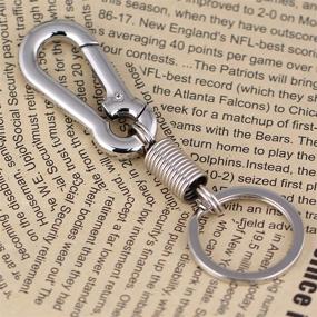 img 2 attached to Maycom Retro Style Simple Strong Carabiner Shape Keychain Key Chain Ring Keyring Keyfob Key Holder (Polished Silver)