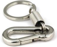 maycom retro style simple strong carabiner shape keychain key chain ring keyring keyfob key holder (polished silver) logo
