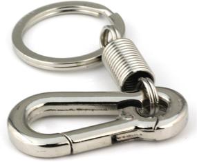 img 4 attached to Maycom Retro Style Simple Strong Carabiner Shape Keychain Key Chain Ring Keyring Keyfob Key Holder (Polished Silver)