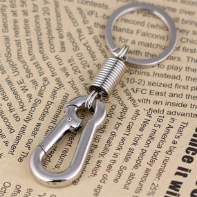 img 3 attached to Maycom Retro Style Simple Strong Carabiner Shape Keychain Key Chain Ring Keyring Keyfob Key Holder (Polished Silver)