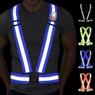 🌟 enhance safety with mapleseeker reflective gear extra large: reflective vest, running belt, high visibility safety vest & led light логотип