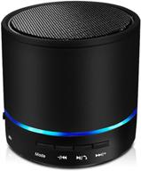 🔊 wireless mini bluetooth speaker - rechargeable, super bass, 3 watts, 360 surround sound/hifi stereo - portable for indoor & outdoor use - easy operation - compatible with mobile phones, laptops, desktops (black) logo