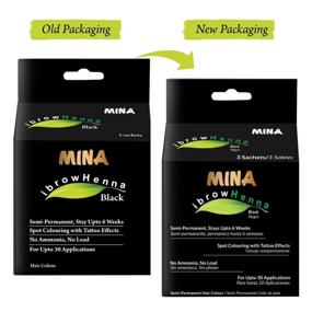 img 3 attached to 🖤 MINA iBrow Henna in Black - Regular Pack for Hair Coloring (Up to 30 Applications)