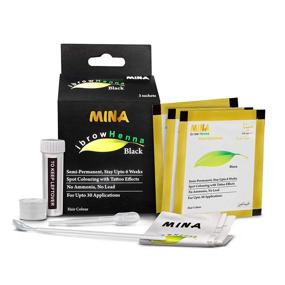 img 4 attached to 🖤 MINA iBrow Henna in Black - Regular Pack for Hair Coloring (Up to 30 Applications)